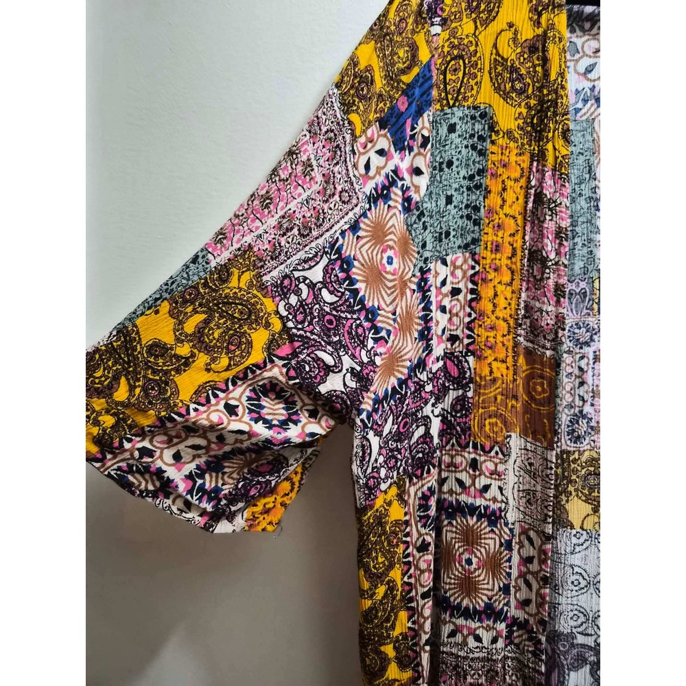 Jodifl Kimono Duster Long Patchwork Boho Oversized Open Front Cardigan Medium - Picture 4 of 4
